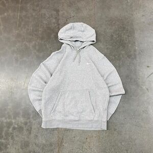 Nike Grey Pullover Hoodie Swoosh Logo Y2K Men's Size L